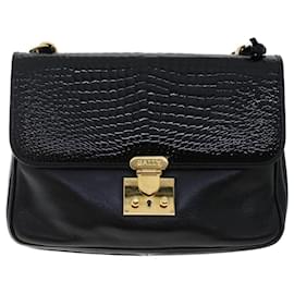 Bally-BALLY Shoulder Bag Patent leather Black Auth fm2583-Black