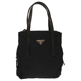 Prada-PRADA Hand Bag Nylon Black Auth bs7229-Black