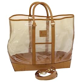 Louis Vuitton-Bolsa LOUIS VUITTON Isaac Mizrahi 100ª edição limitada Vinyl Clear M99027 auth 50143-Bege,Outro