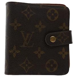 Louis Vuitton-Carteira compacta com zíper LOUIS VUITTON Monogram M61667 Autenticação de LV 49879-Monograma