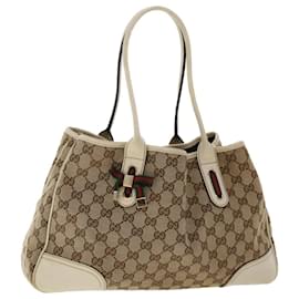 Gucci-GUCCI GG Canvas Web Sherry Line Shoulder Bag Beige Red Green 163805 Auth yk8074-Red,Beige,Green