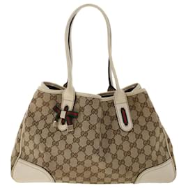 Gucci-GUCCI GG Canvas Web Sherry Line Shoulder Bag Beige Red Green 163805 Auth yk8074-Red,Beige,Green