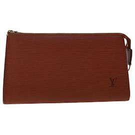 Louis Vuitton-LOUIS VUITTON Epi Pochette Accessoires Pochette Marron M52953 Auth LV 50007-Marron