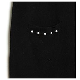 Chanel-15A Fancy perlas y cachemir negro fr40-Negro