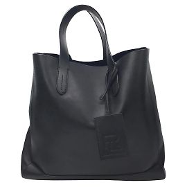 Ralph Lauren Collection Bolsa de selim de couro preto da coleção Ralph Lauren Preto