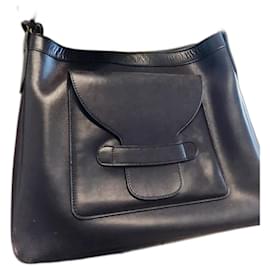 genuine DELVAUX Vintage leather hobo bag Tote Hand Bag