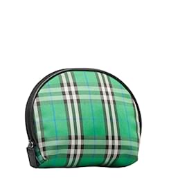 Burberry-House Check Canvas Vanity Pouch-Green