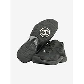 Chanel-Black suede trimmed Coco trainers - size EU 39.5-Black