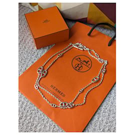 Hermès-Farandole 120 cm Long Collier Argent 925 sac boîte H104568b-Bijouterie argentée