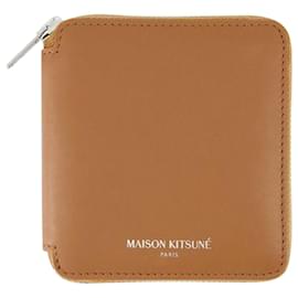 Autre Marque-Geldbörse mit Reißverschluss – Maison Kitsune – Leder – Braun-Braun
