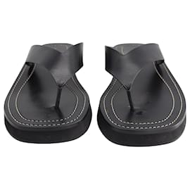 The row-The Row Ginza Flip-Flop Platform Sandals in Black Calfskin Leather-Black