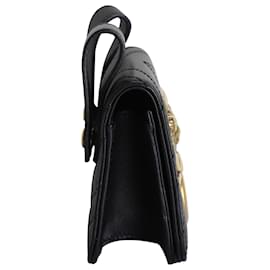 Gucci-Pacote de cinto Gucci Gg Marmont com apliques de metal em couro preto-Preto