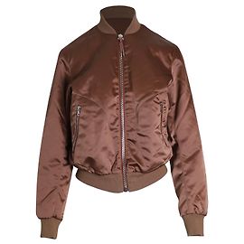 Acne Studios Azura Bomber Jacket in Rose Satin Brown Pink