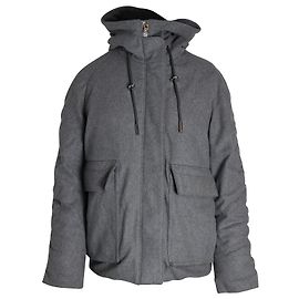 Acne Studios Chaqueta de invierno acolchada con capucha Asa en lana gris Gris