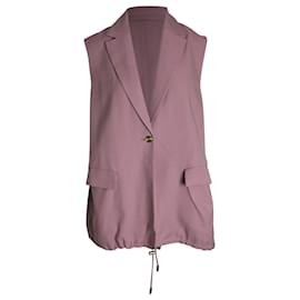 Acne-Acne Studios Long Buttoned Vest in Pastel Pink Viscose-Other