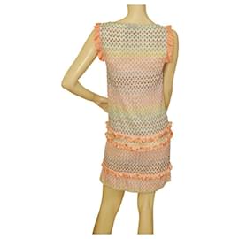 Missoni-Missoni Mare Mini vestido multicolorido sem mangas com babados 40-Multicor