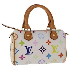 Louis Vuitton-LOUIS VUITTON Monogram Multicolor Mini Speedy Hand Bag White M92645 auth 49983-White