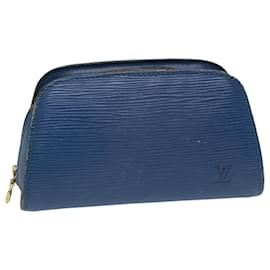 Louis Vuitton-LOUIS VUITTON Estuche Epi Dauphine PM Azul M48445 LV Auth th3874-Azul