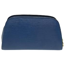 Louis Vuitton-Bolsa LOUIS VUITTON Epi Dauphine PM Azul M48445 LV Auth th3874-Azul