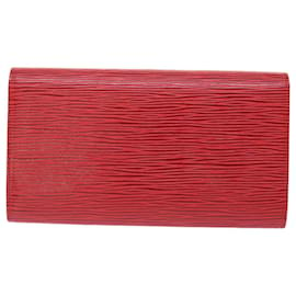 Louis Vuitton-Carteira longa LOUIS VUITTON Epi Porte Tresor International Vermelho M63387 auth 50314-Vermelho