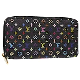 Louis Vuitton-LOUIS VUITTON Monogram Multicolor Zippy Wallet Black M60050 LV Auth 50016a-Black