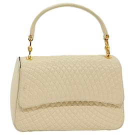 Bally-Sac à main matelassé BALLY Peau d'agneau Blanc Auth ep1259-Blanc