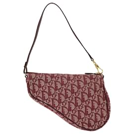 Christian Dior-Christian Dior Trotter Canvas Saddle Pouch Red Auth yk8137segundo-Roja