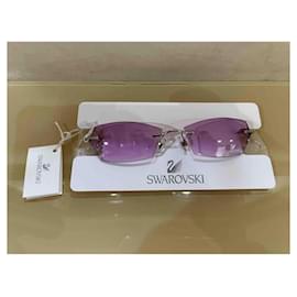 Swarovski-Rosa Swarovski-Sonnenbrille-Pink,Silber Hardware