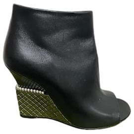 Chanel-OPEN TOE ANKLE BOOTS-Black
