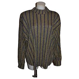 Zara Metallic Mesh Oberteil Größe M Mehrfarben