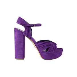 Prada-Prada Suede Platform Heels-Purple
