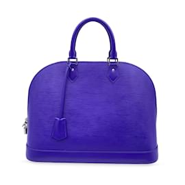 Louis Vuitton-Purple Epi Leather Alma GM Bag Handbag Satchel-Purple