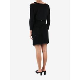 Isabel Marant-Black belted suede skirt - size FR 36-Black