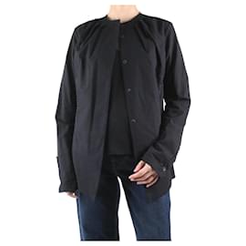 Autre Marque-Camicia nera con cuciture a contrasto e bottoni - taglia UK 12-Nero