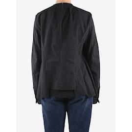 Autre Marque-Camisa preta com botões e costura contrastante - tamanho Reino Unido 12-Preto