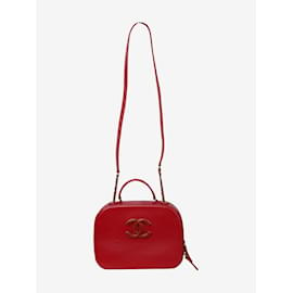 Chanel-Couro Coco Mark Vermelho 2Way Handbag-Vermelho