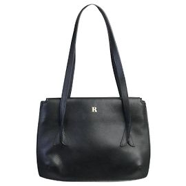 Rouje Bolsa J de couro preta Preto