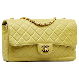 Chanel-Chanel Green Medium Classic Lambskin Single Flap-Green,Light green