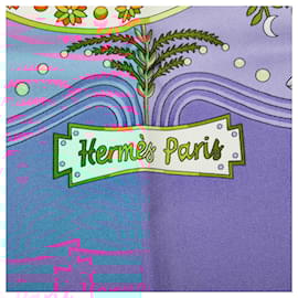 Hermès-Hermes Blue Escales Mediterraneennes Silk Scarf-Blue