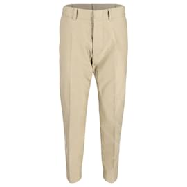Tom Ford-Tom Ford Pantalon droit à plis pressés en coton beige-Beige