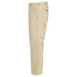 Tom Ford-Tom Ford Pantalon droit à plis pressés en coton beige-Beige