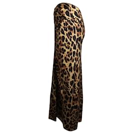 Paco Rabanne-Paco Rabanne Light Satin Draped Skirt In Animal Print Polyester-Other