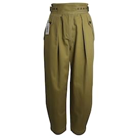 Ulla Johnson-Ulla Johnson Felix Crepe Wide-Leg Pants in Green Cotton-Green
