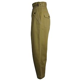 Ulla Johnson-Ulla Johnson Felix Crepe Wide-Leg Pants in Green Cotton-Green