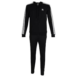 Adidas-Adidas Survêtement côtelé à insert en polyester noir-Noir