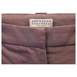 Brunello Cucinelli-Pantalon Brunello Cucinelli en coton violet-Autre