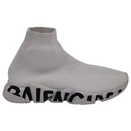Balenciaga Baskets Speed Graffiti en Polyester Blanc Autre