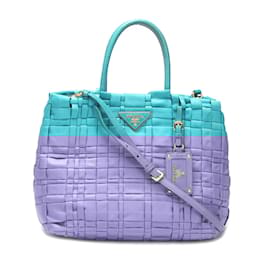 Prada-Tessuto Weave Tote-Blue