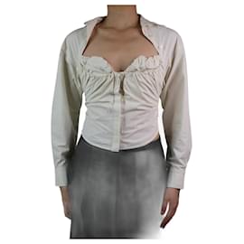 Jacquemus-Blusa corsetto color crema - taglia S-Crudo