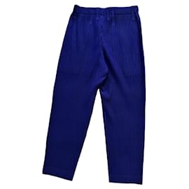 Issey Miyake-Pantalon Homme Plissé Bleu Royale-Bleu